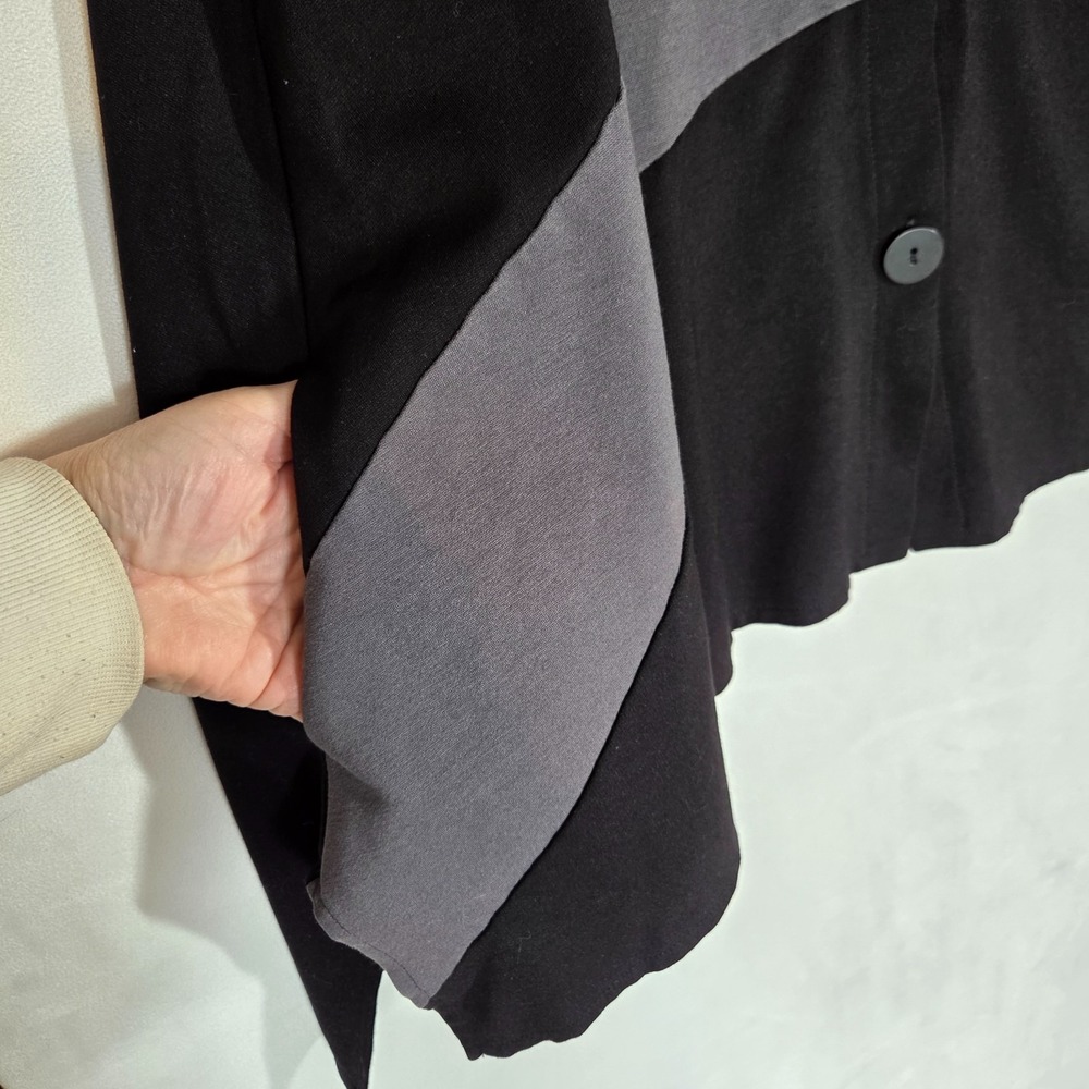 FH Clothing Co. Womens Sm Vest Tank  Lagenlook Color Block Button Front Pockets - Picture 4 of 10